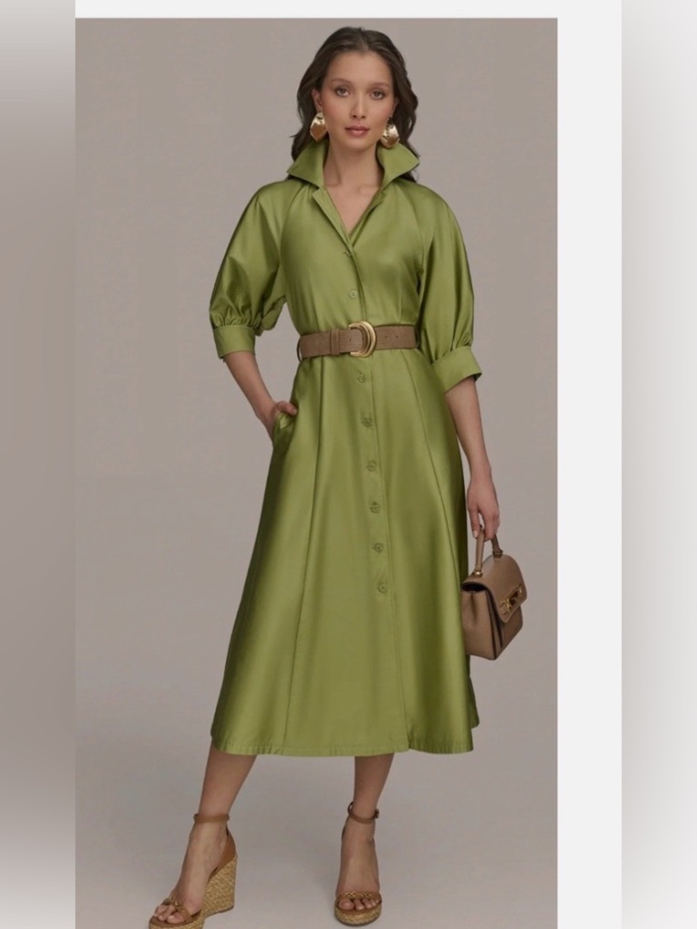 Donna Karan Button-Front Shirt Dress